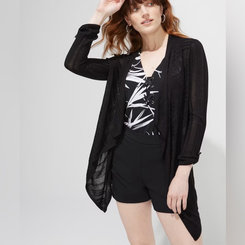 WHBM 3/4” SLEEVE AIRY CASCADE COVER UP